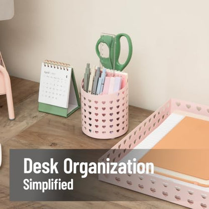 Mind Reader Metal Pen Cup Organizer, Pink