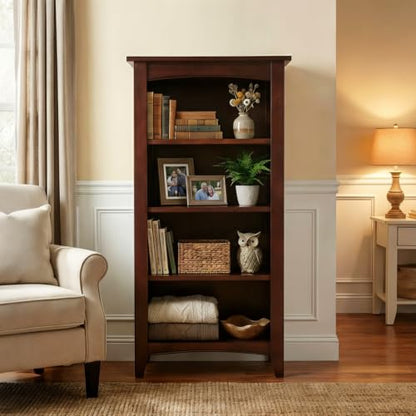 Shaker Cottage 4-Shelf Bookcase, Espresso, 22”W x 48”H