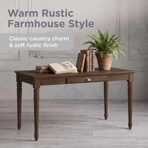 60" Rustic Farmhouse Wood Writing Desk with Storage Drawer