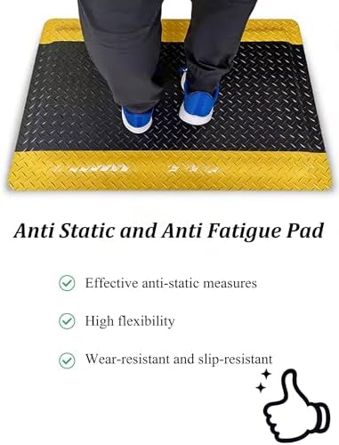 Anti Fatigue Mat Anti Static Rubber Work Mat Anti Slip Comfort Standing Mat Industrial Kitchen Floor Mat 20mm Thick(B,100x60 cm)