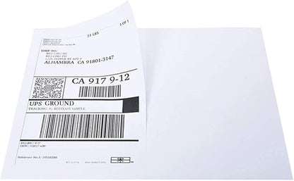 BESTEASY Round Corner Half Sheet Self Adhesive Shipping Labels for Laser and Ink Jet Printers, White Blank (4000 Sheets, 8000 Labels)
