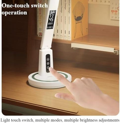 Multifunctional LED Eye Protection Desk lamp | No Flicker, Anti-Blue Light, 5-Speed dimming and Color Adjustment, USB Charging and Portable (Clock Charging)