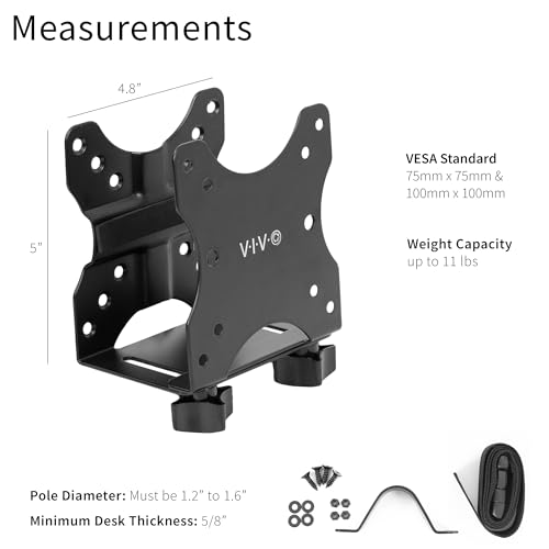 Black Thin Client Mini PC Mount Bracket, MOUNT-PC05C