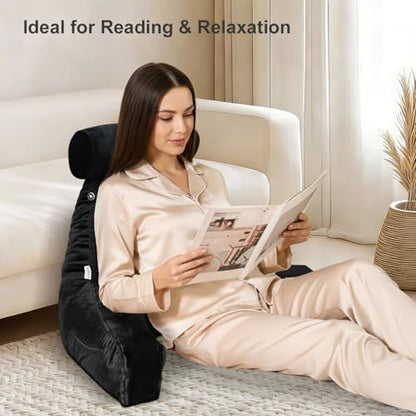 Reading Pillow for Adults Sitting Up in Bed, Backrest with Arms
