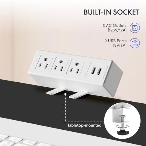 FLEXISPOT EN2 55"x28" Whole-Piece Standing Desk with Power Strip, Maple