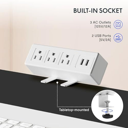 FLEXISPOT EN2 55"x28" Whole-Piece Standing Desk with Power Strip, Maple