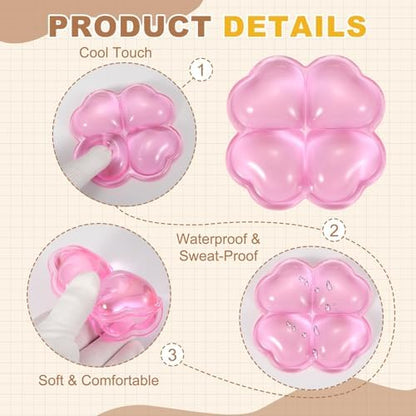 PATIKIL Gel Wrist Rest, Wrist Support for Mouse Four-Leaf Shape Ergonomic Mouse Pad Soft Silicone Support Comfortable Cushion for Computer Gaming Office Home, Pink