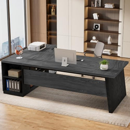 78" L Shaped Executive Desk with Storage, Home Office