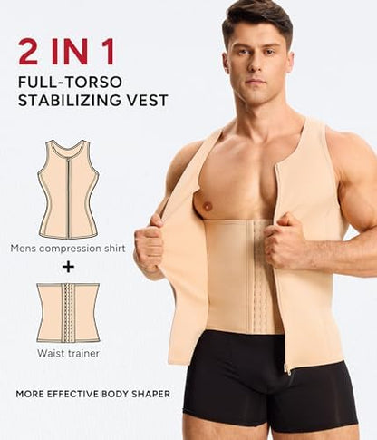 Nebility Compression Shirt Men Fajas Hombres Shapewear Tank Top Body Shaper