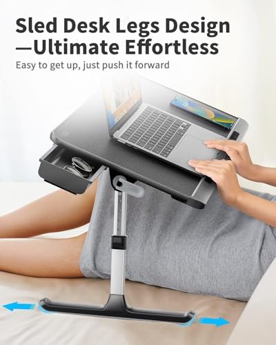 Laptop Bed Tray Table - Adjustable Lap Desk for Couch (Dark Black)