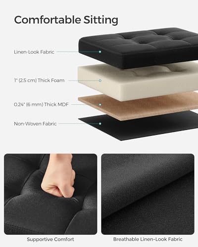 Small Folding Storage Ottoman, 15.7 x 12.2 x 12.2 Inches