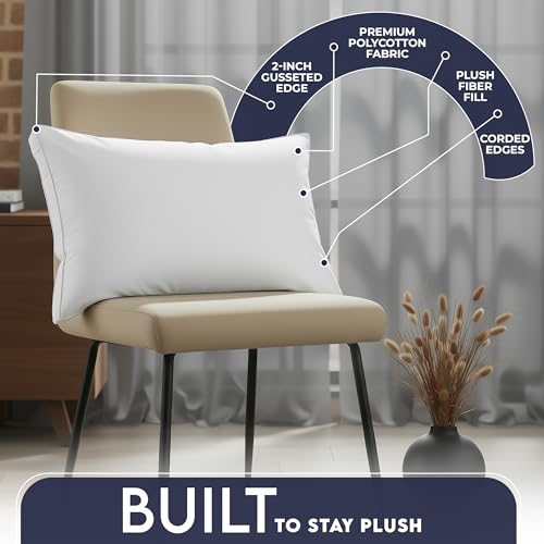 Gusset Bed Pillow, Hotel Pillows Queen Size Set of 2, White