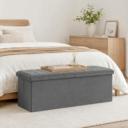 43 Inches Velvet Storage Ottoman Bench