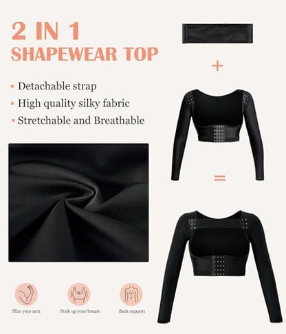 LANCS Arm Compression Sleeve Women Post Surgical Slimmer Arm Shaper Tops