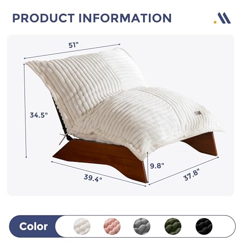 Adjustable Living Room Chair, 3-Position Bean Bag Chair with Frame