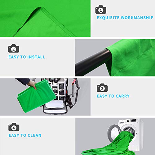 ISSUNTEX 10X10 ft/3X3 Meters Background Photo Backdrop, Photo Studio, Collapsible High Density Screen for Video Photography and Television-Green - color: Green, size: 10X10 ft