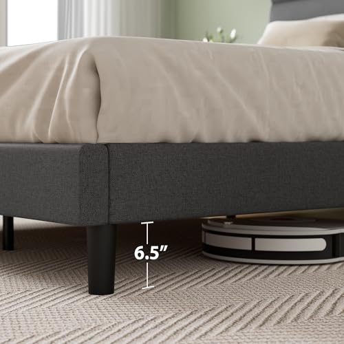 Piper Upholstered Platform Bed with Paneled Headboard, Queen