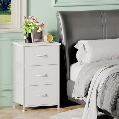 Small Dresser for Bedroom, 3 Drawer Storage Cabinet, White