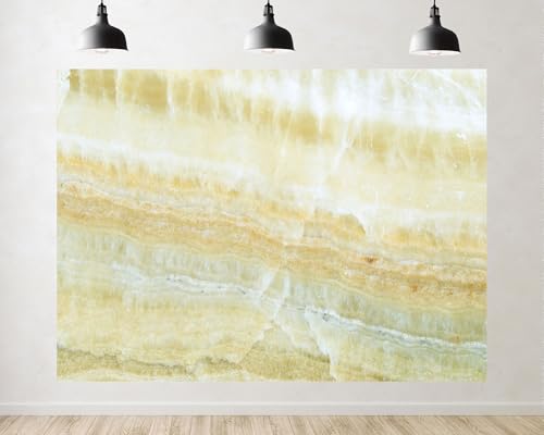 Trykid 10x10ft Yellow White Onyx Marble Backdrop Textured Natural Stone Surface Photography Background Elegant Interior Themed Party Decoration Tapestry Photo Booth Prop Fabric - size: 10x10ft