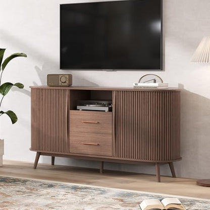 Walnut Sideboard Buffet Cabinet with Storage for Dining Room，63"
