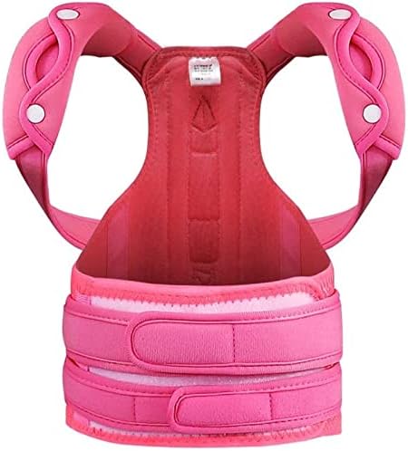 Posture Corrector Adjustable Back Shoulder Straighten Orthopedic Brace Belt for Kyphosis, Chest Slouching and Humpback, Improving Posture Back Posture (Color : Pink, Size : Large)