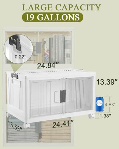76QT Storage Bins with Lids for Home, Office, Closet, Dorm, 3 Pack