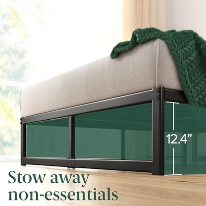 ABEL 14 Inch Platform Bed Frame, Steel Slat Support, Easy Assembly, No Box Spring Needed, Eco Friendly WonderBox(TM) Packaging, Black, Full