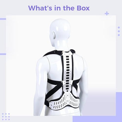 Posture Corrector Back Support Brace with Spine Support, Adult, Adjustable, Breathable, Slouching & Kyphosis, Hunched Back
