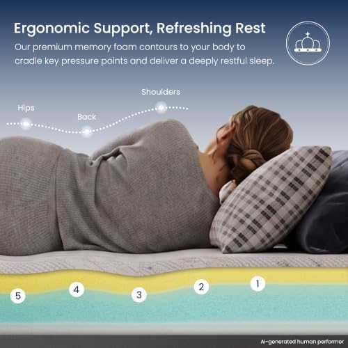 12" King Memory Foam Mattress, Cooling Ice Silk, Copper-Infused