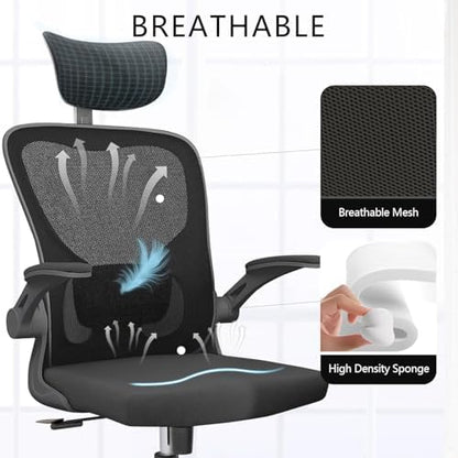 Office Chair Desk Chair with Adjustable Lumbar Support & Headrest