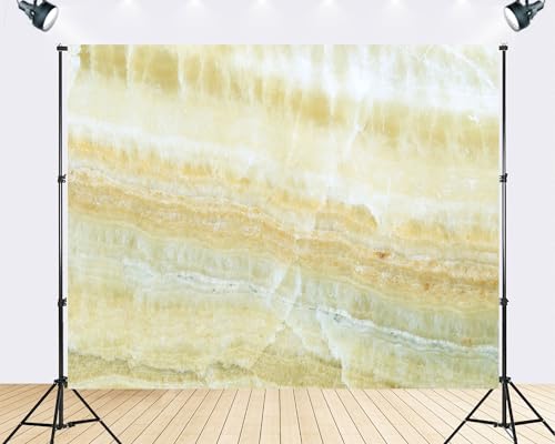Trykid 10x10ft Yellow White Onyx Marble Backdrop Textured Natural Stone Surface Photography Background Elegant Interior Themed Party Decoration Tapestry Photo Booth Prop Fabric - size: 10x10ft