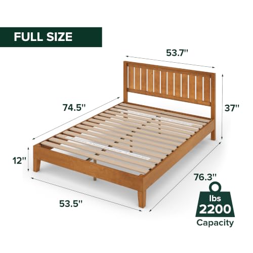 Alexis Deluxe Wood Platform Bed Frame with Headboard, Full