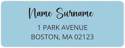 Dotty about Paper Personalized Sky Blue Colorblock - Return Address Labels x 100