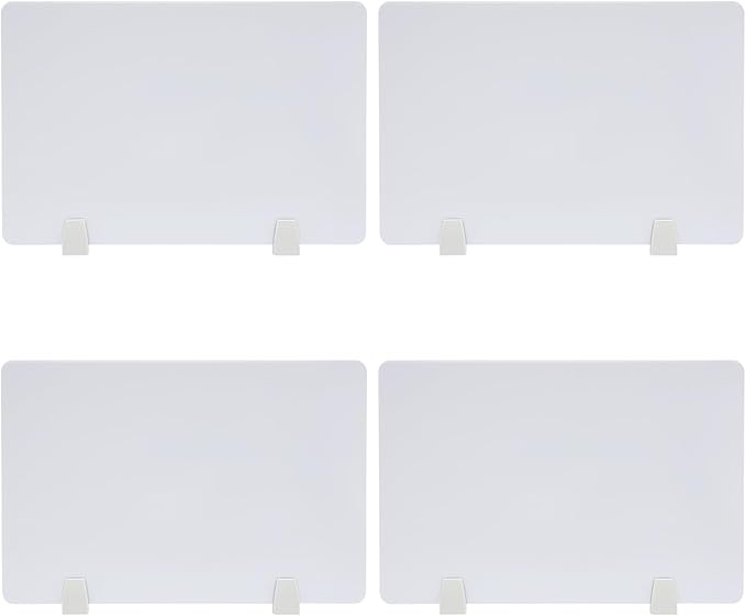 4PCS Desk Dividers Office Partitions,Privacy Desk Panel Protective, Frosted Acrylic with Clamps Classroom Privacy Shield for Offices Schools Call Centers 23.62x15.75in (White)