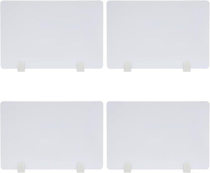 4PCS Desk Dividers Office Partitions,Privacy Desk Panel Protective, Frosted Acrylic with Clamps Classroom Privacy Shield for Offices Schools Call Centers 23.62x15.75in (White)