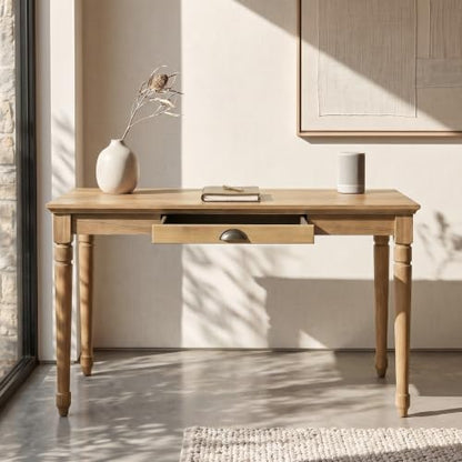 60" Rustic Farmhouse Writing Desk with Storage Drawer, Seadrift