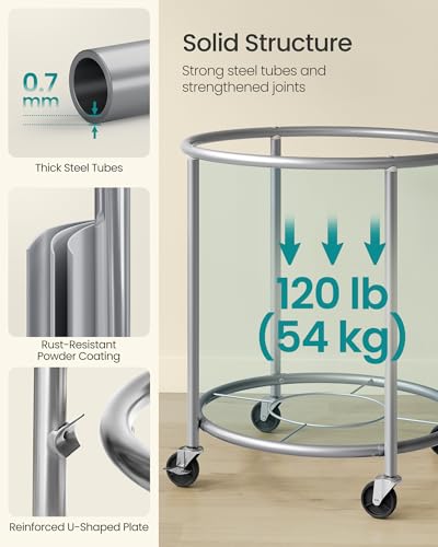 Laundry Basket with Wheels, 63.5 Gal., Steel Frame, Removable Bag