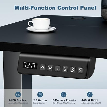 40 Inch Electric Standing Desk, Memory Adjustable Home Office Desk