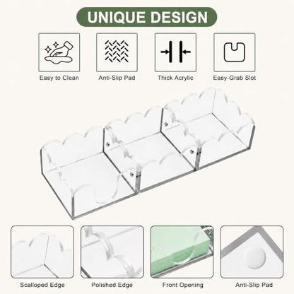 Magnetic Sticky Note Holder, 3-in-1 Clear Acrylic Desk Organizer