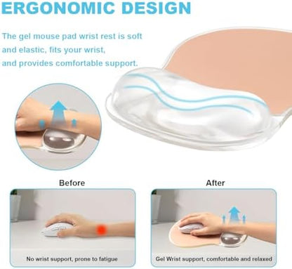 Cooling Mouse Pad with Gel Wrist Rest Support, Ergonomic Desk Accessories