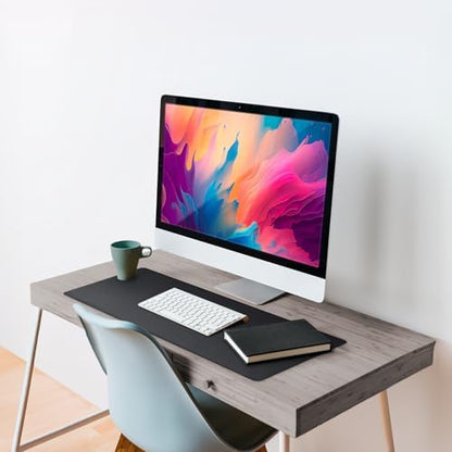 Leather Desk Pad 36" x 20", Vine Creations Office Desk Mat Waterproof Black - Premium Quality - Smooth Mouse Writing Surface - Maximum Protection Dual-Sided Pu Leather Blotter for Desk Office/Home