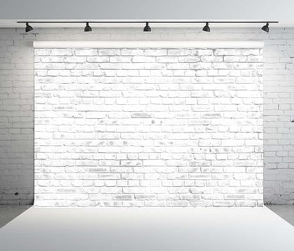 10x6.5ft Fabric White Brick Wall Texture Backdrop Abstract Old White Brick Stone Wall Background for Photoshoot Home Decor Party Decorations Photo Booth Props - size: 10x6.5FT