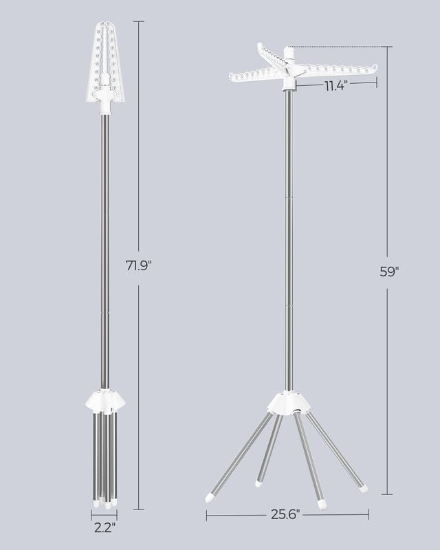 Clothes Drying Rack, 61.6-Inch Drying Rack, 3 Rotatable Arms