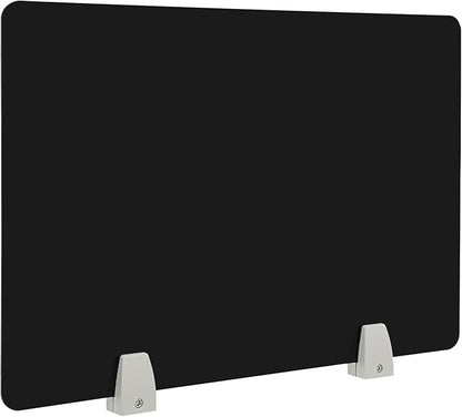 4 Pcs Desk Divider Privacy Panel, 23.6”L X15.8”W Frosted Acrylic Desk Privacy Panels with 8 Clamps for Offices Schools Call Centers (Black)