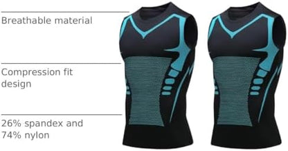 Compression Shirt Men Slimming Body Shaper Vest Crewneck Workout Tank Top