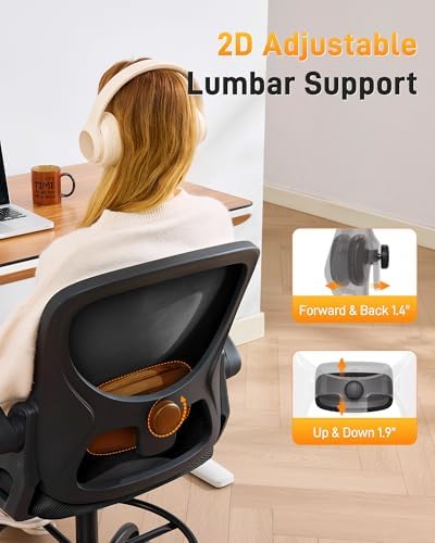 LukkDys Drafting Chair with Arms, Tall Office Chair for Standing Desks
