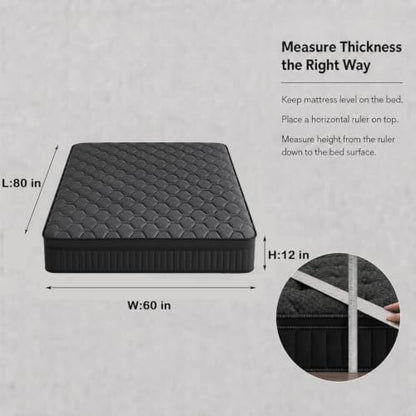 12 inch Queen Size Cooling Hybrid Mattress