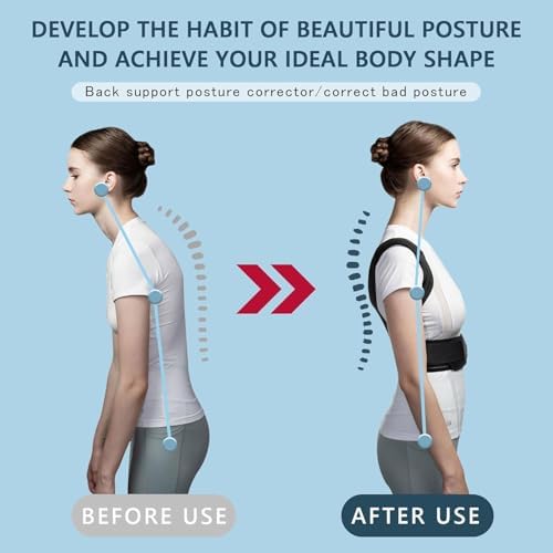 Back Brace Posture Corrector, Adjustable Posture Back Brace, Men/Women back posture corrector, Upper and Lower Back Pain Relief - Scoliosis, Hunchback, Spine Corrector (M)