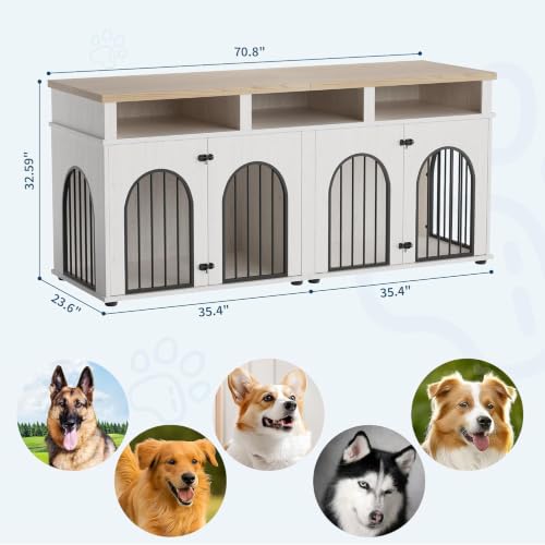 Double Dog Crate Furniture 71"