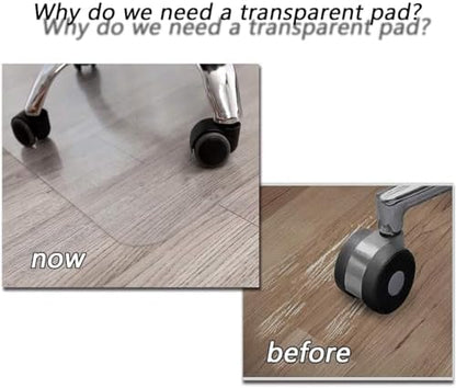 Chair Mat for Tile & Hardwood Floors Durable Plastic Office Floor Protector 1mm Thick Suitable for Home & Office (60x100cm to 190x240cm)